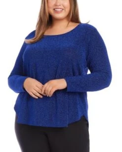 Metallic Knit Top - Karen Kane Plus -Karen Kane 13218483 fpx