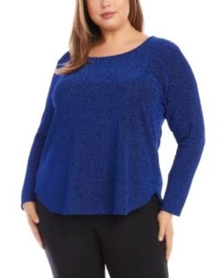 Metallic Knit Top - Karen Kane Plus -Karen Kane 13218484 fpx