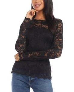 Floral Lace Top - Karen Kane -Karen Kane 13218500 fpx