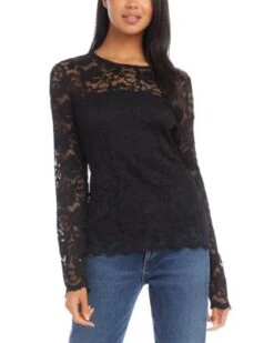 Floral Lace Top - Karen Kane -Karen Kane 13218501 fpx