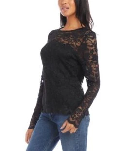Floral Lace Top - Karen Kane -Karen Kane 13218502 fpx