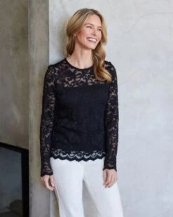 Floral Lace Top - Karen Kane -Karen Kane 13218503 fpx