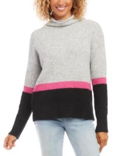 Colorblock Turtleneck Sweater - Karen Kane