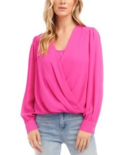 Petites Drape Front Top - Karen Kane -Karen Kane 13243487 fpx