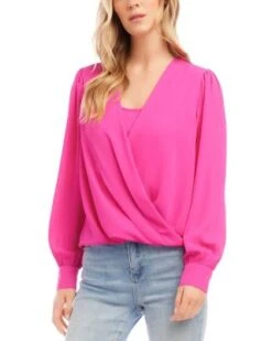Petites Drape Front Top - Karen Kane -Karen Kane 13243589 fpx