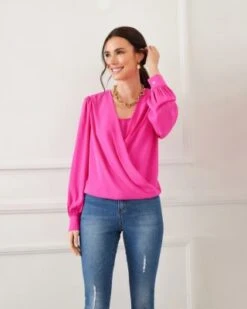 Petites Drape Front Top - Karen Kane -Karen Kane 13243594 fpx