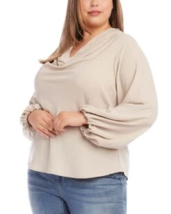 Cowl Neck Top - Karen Kane Plus -Karen Kane 13259795 fpx