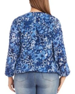 Long Sleeve Blouson Top - Karen Kane Plus -Karen Kane 13259816 fpx