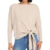 Boat Neck Tie Hem Top - Karen Kane -Karen Kane 13259821 fpx