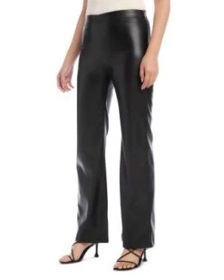 Wide Leg Faux Leather Pants - Karen Kane -Karen Kane 13259862 fpx