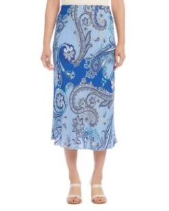 Printed Midi Skirt - Karen Kane