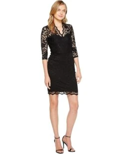 Karen Kane V-Neck Scallop Lace Dress