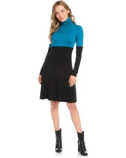 Karen Kane Color-Block Turtleneck Dress