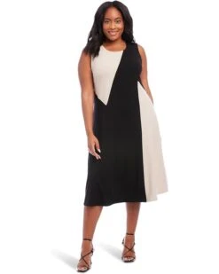 Karen Kane Plus Size Sleeveless Color-Block Dress