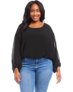 Karen Kane Plus Size Lantern Sleeve Top