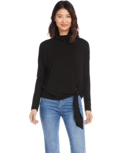 Karen Kane Mock Neck Tie Top