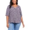 Karen Kane Plus Size Short Sleeve Peasant Top -Karen Kane 815XwtzfomL. AC SR736920