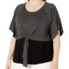 Karen Kane Women's Plus Size Contrast Tie-Front Top 1 Karen Kane Women's Plus Size Contrast Tie-Front Top -Karen Kane 81bk3Hr6UIL. AC SR736920