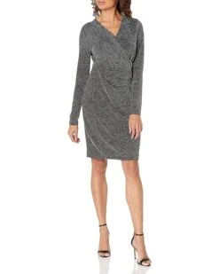 Karen Kane Women's Sparkle Faux Wrap Dress