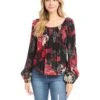 Karen Kane Blouson Sleeve Peasant Top