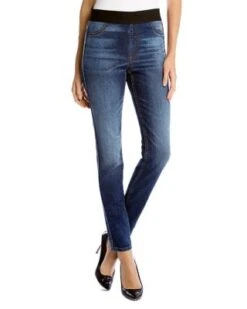 Faded Stretch Denim Leggings - Karen Kane