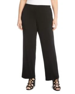 Crepe Straight-Leg Pants - Karen Kane Plus