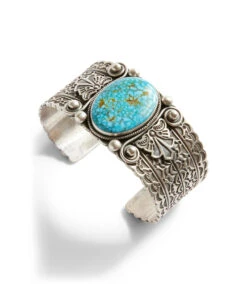 Oval Turquoise Stone Cuff Bracelet -Karen Kane B100028 turquoise 002