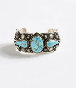Kingman Turquoise Stone Cuff Bracelet