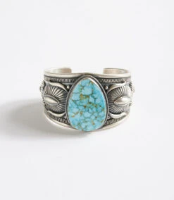 Teardrop Turquoise Stone Cuff Bracelet