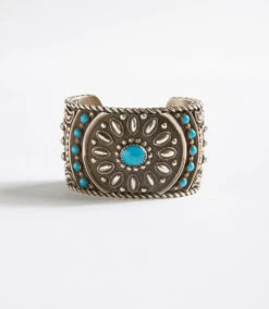 Embellished Turquoise Stone Cuff Bracelet