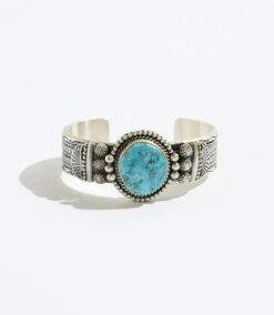 Embellished Turquoise Stone Cuff Bracelet