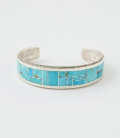 Sterling Silver Turquoise Inlay Cuff Bracelet