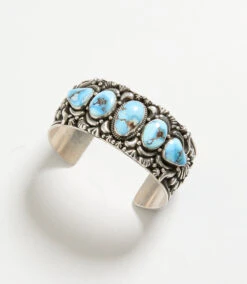Turquoise Stone Cuff Bracelet -Karen Kane B300004 SIL 2