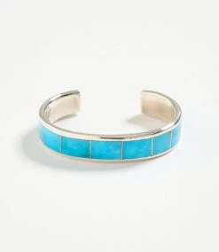 Turquoise Inlay Cuff Bracelet -Karen Kane B300007 SIL 4