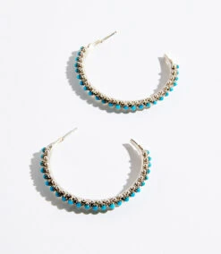 Turquoise Hoop Earrings -Karen Kane E100022 TUR 2