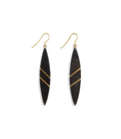 Kenyan Cowhorn & Brass Earrings