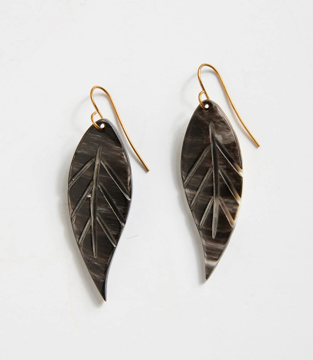 Horn Leaf Earrings Horn Leaf Earrings -Karen Kane E200017 BLK