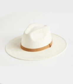 Faux Suede Fedora Hat