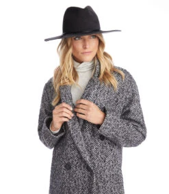 Leather Trim Velour Hat -Karen Kane H300004 BLK 2963 f4028270 31c2 4ed4 9fe7 1e6c8cbcd1e0