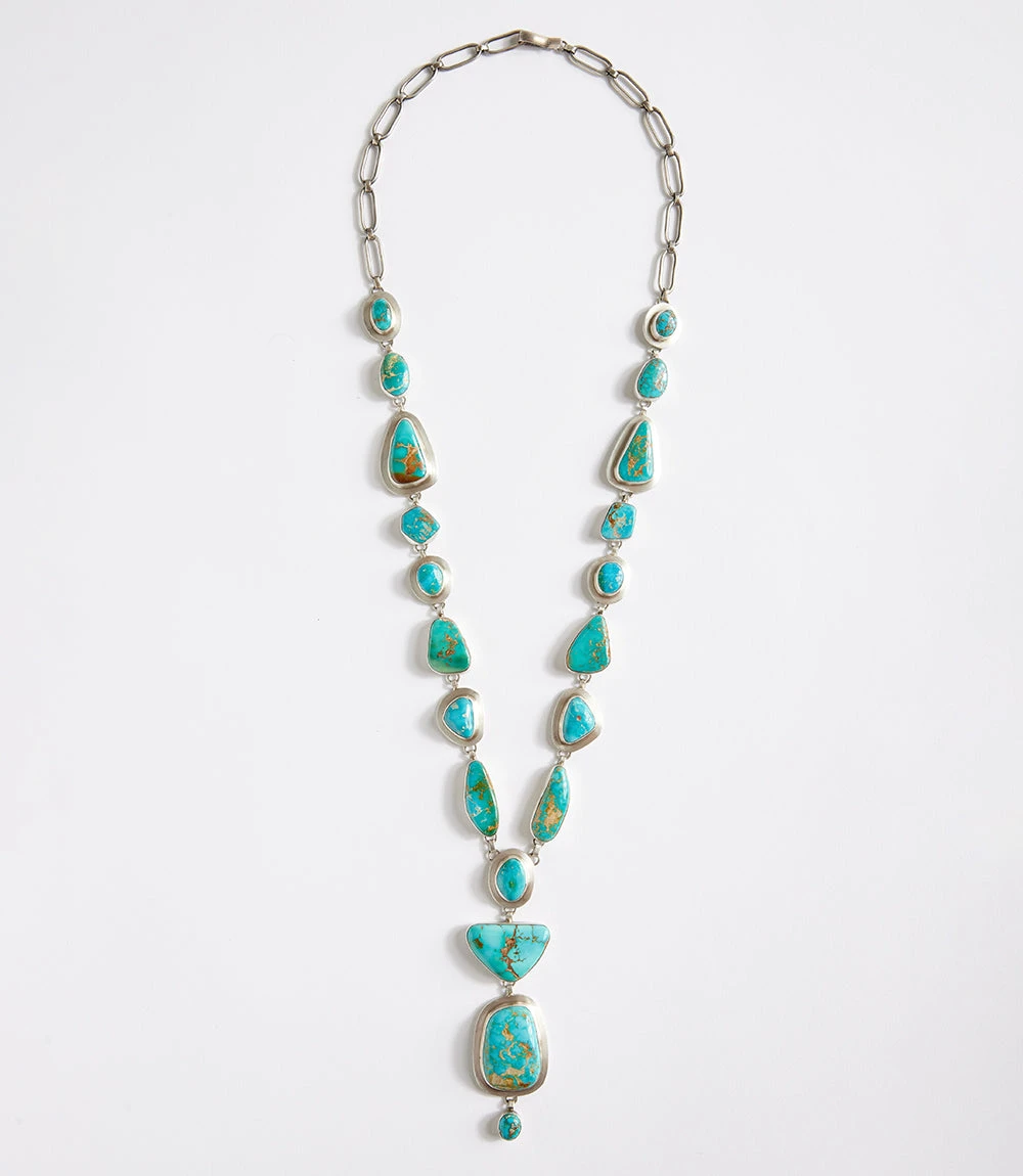 Modern Turquoise Lariat Necklace Modern Turquoise Lariat Necklace -Karen Kane N100055 001
