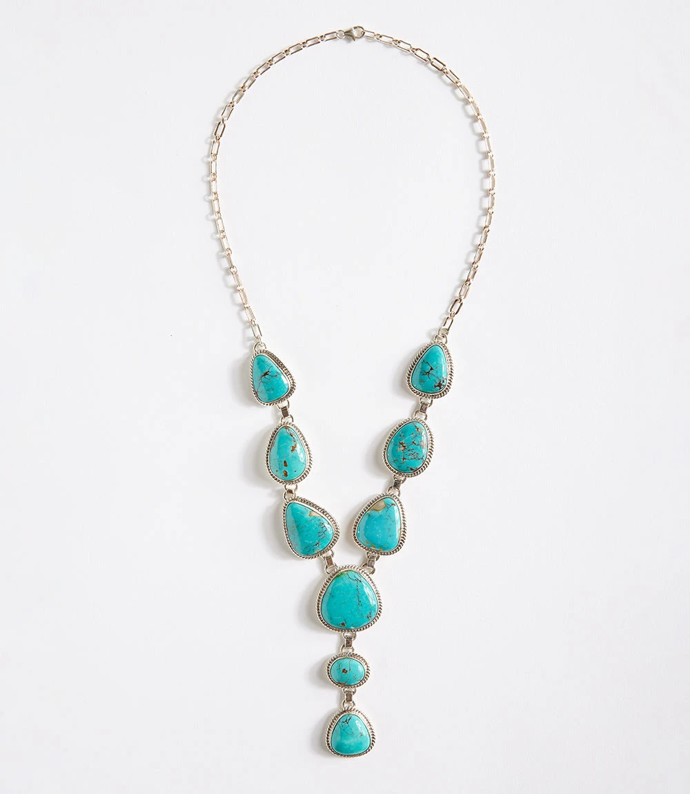 Royston Turquoise Lariat Necklace Royston Turquoise Lariat Necklace -Karen Kane N100060 001