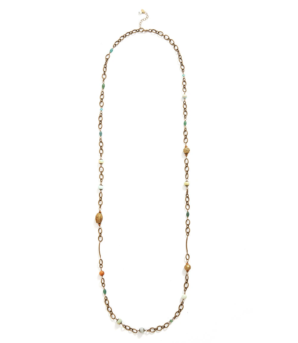 Beaded Chain Necklace Beaded Chain Necklace -Karen Kane N100062 MUL 2