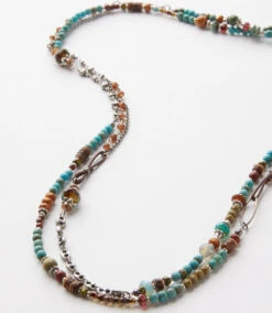 Beaded Turquoise And Jasper Necklace