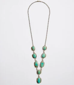 Turquoise Stone Station Necklace