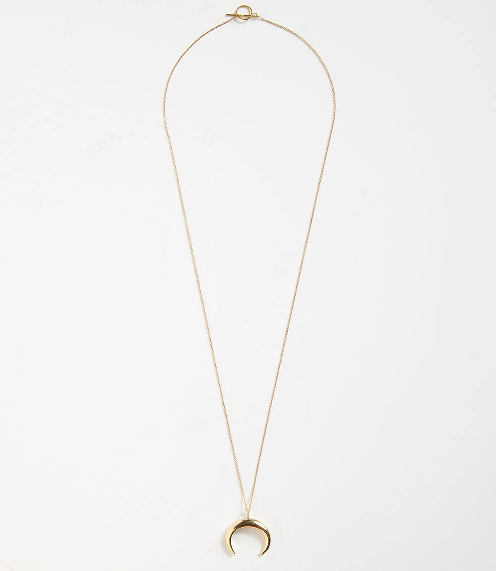 Half Moon Pendant Necklace Half Moon Pendant Necklace -Karen Kane N200033 GOL 2