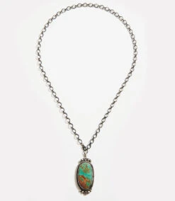 Royston Turquoise Stone Pendant Necklace