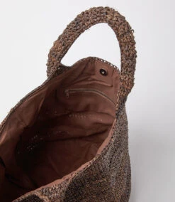 Raffia Tote Bag 3 Raffia Tote Bag -Karen Kane T100012 BROWN 1347