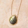 Gemstone Teardrop Necklace 2 Gemstone Teardrop Necklace -Karen Kane a04 04 23 KK Location5306