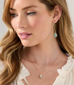 Shell Pendant Necklace 4 Shell Pendant Necklace -Karen Kane amazonite drop