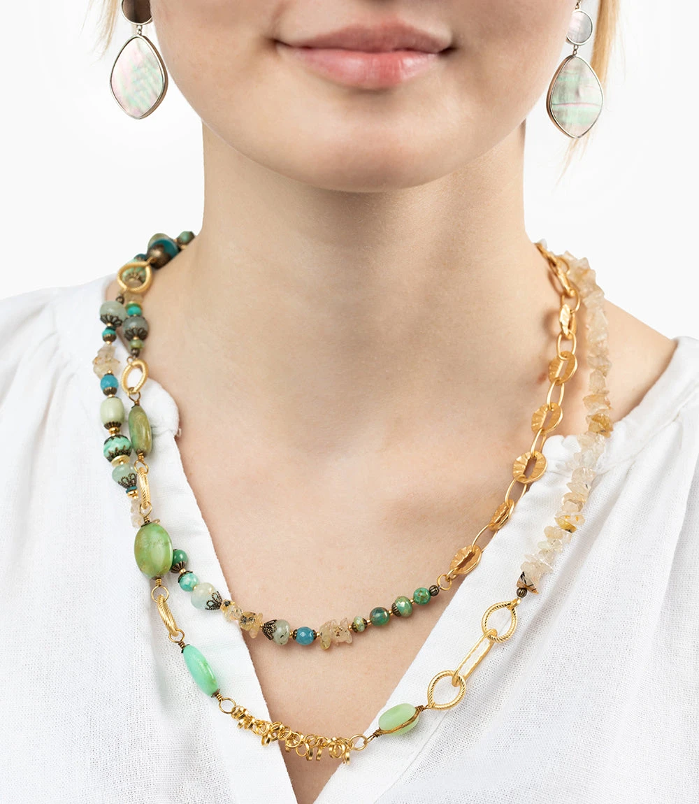 Beaded Quartz Necklace Beaded Quartz Necklace -Karen Kane av2